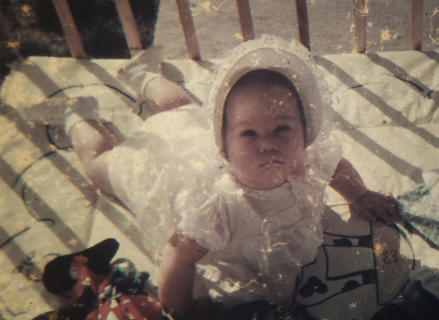 Baby Liza in a bonnet